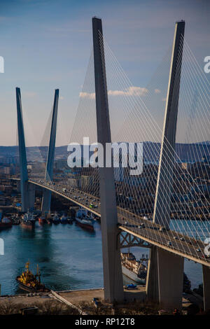 Ein Portrait Bild von zolotoy Brücke. Stockfoto