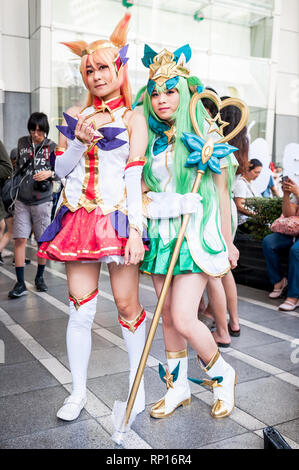 Bilder von der unglaublichen Thai Cosplay Mädchen und Jungen an der Japan Expo 2019 in Bangkok, Thailand Stockfoto