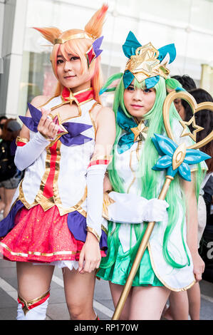 Bilder von der unglaublichen Thai Cosplay Mädchen und Jungen an der Japan Expo 2019 in Bangkok, Thailand Stockfoto