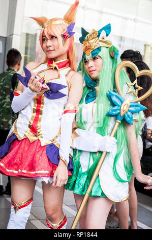 Bilder von der unglaublichen Thai Cosplay Mädchen und Jungen an der Japan Expo 2019 in Bangkok, Thailand Stockfoto