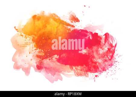 Bunte Aquarell Hintergrund auf weiß, Groß isoliert Stockfoto