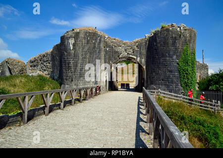 Corfe Castle Schloss, Swanage, Isle of Purbeck, Dorset, Großbritannien Stockfoto