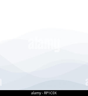 Abstraktes Bild mit hoher Auflösung von Kurvigen, gewellt und verschwommen Hellgraue Linien und Ebenen auf weißem Hintergrund. Kopieren Sie Platz. Stockfoto