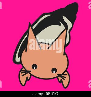 Bunny Sternzeichen Krebs im Comic-stil. Vector Illustration auf farbigen Hintergrund. Stock Vektor