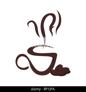 Coffee shop Logo Vorlage natürliche abstrakte Kaffeetasse. Coffee house Emblem kreative cafe Schriftzug modernes trendiges Symbol design Vector Illustration Stock Vektor