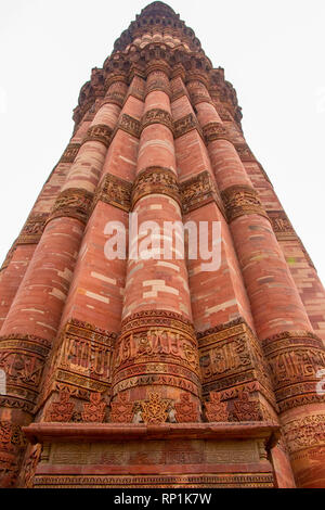 Qutb Minar Moschee, die Welten höchste frei stehende Minarett in Delhi Indien Stockfoto