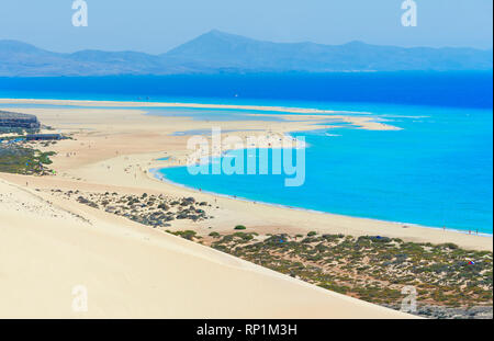 Sotavento Beach, Jandia Peninsula, Fuerteventura, Kanarische Inseln, Spanien Stockfoto