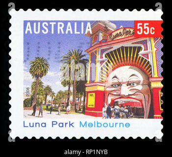 Australien - ca. 2008: einen Stempel in den Australien gedruckten zeigt Luna Park Melbourne, ca. 2008 Stockfoto