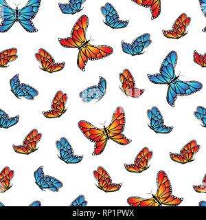 Schmetterling nahtlose Muster. Stock Vektor