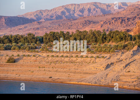 Ufer des Toten Sean in der Nähe von Neben Mujib Brücke in Jordanien Stockfoto