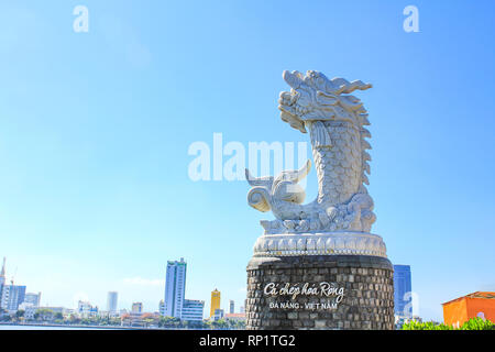 Carp-Dragon Statue in Da Nang, Vietnam. Stockfoto