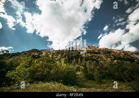 Ansicht der Circo de Soaso, Ordesa Nationalpark, Aragon. Pyrenäen, Spanien Stockfoto