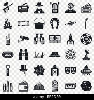 Aktive Spiele Icons Set, einfachen Stil Stock Vektor