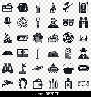 Interesse Spiele Icons Set, einfachen Stil Stock Vektor