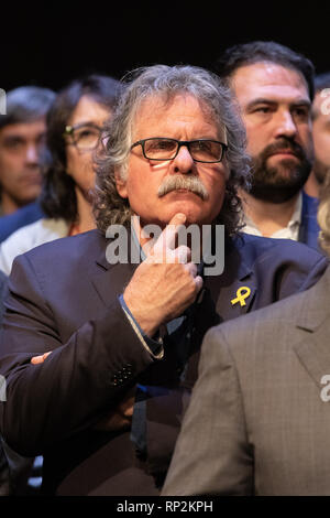 Madrid, Spanien. 20 Feb, 2019. Joan Tarda, Abgeordneter der Republikanischen Esquerra Kongress von Katalonien in Barcelona während der Akt der Unterstützung für Carme Forcadell in Madrid gesehen. Credit: SOPA Images Limited/Alamy leben Nachrichten Stockfoto