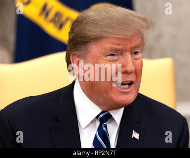 Washington DC, USA. 20 Feb, 2019. Präsidenten der Vereinigten Staaten Donald J. Trumpf trifft Bundeskanzler Sebastian Kurz von der Republik Österreich im Oval Office des Weißen Hauses in Washington, DC am Mittwoch, 20. Februar 2019. Quelle: Chris Kleponis/Pool über CNP/MediaPunch Credit: MediaPunch Inc/Alamy leben Nachrichten Stockfoto