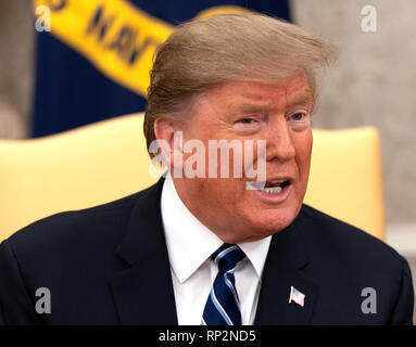 Washington DC, USA. 20 Feb, 2019. Präsidenten der Vereinigten Staaten Donald J. Trumpf trifft Bundeskanzler Sebastian Kurz von der Republik Österreich im Oval Office des Weißen Hauses in Washington, DC am Mittwoch, 20. Februar 2019. Quelle: Chris Kleponis/Pool über CNP | Verwendung der weltweiten Kredit: dpa/Alamy leben Nachrichten Stockfoto