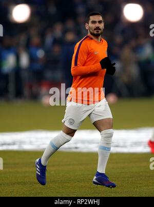 Gelsenkirchen, Deutschland. 20 Feb, 2019. firo: 20.02.2019, Fußball, UEFA Champions League, Saison 188/2019, Runde 16, erste Etappe, FC Schalke 04 - Manchester City, Ilkay GUNDOGAN, Manchester City, vollständige Abbildung, | Nutzung der weltweiten Kredit: dpa/Alamy leben Nachrichten Stockfoto