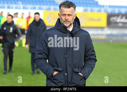 Kiew, Ukraine. 20. Februar, 2019. Juventus U19 Trainer Francesco Baldini an schaut während der UEFA Youth League Spiel gegen den FC Dynamo Kyiv U19 am Valeriy Lobanovskiy Stadion in Kiew, Ukraine. Credit: Oleksandr Prykhodko/Alamy leben Nachrichten Stockfoto