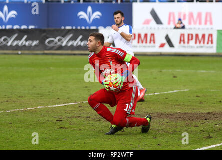 Kiew, Ukraine. 20. Februar, 2019. Torhüter Leonardo Loria von Juventus Turin U19 in Aktion während der UEFA Youth League Spiel gegen den FC Dynamo Kyiv U19 am Valeriy Lobanovskiy Stadion in Kiew. Credit: Oleksandr Prykhodko/Alamy leben Nachrichten Stockfoto