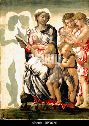 Der Manchester Madonna, Michelangelo, C. 1497, unvollendet Malerei Stockfoto