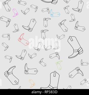 Cowboystiefel nahtlose Muster. Vektor Grafik der Schuhe für Cowboy Leben 10 eps Stock Vektor