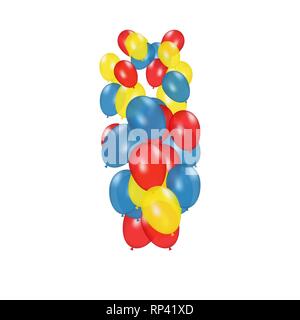 Farbe Zusammensetzung der Vektor realistische Ballons auf weißem Hintergrund. Luftballons isoliert. Zum Geburtstag Grußkarten oder andere Designs Stock Vektor
