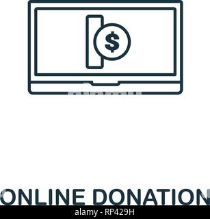 Online Spenden übersicht Symbol. Thin Line Element aus Crowdfunding icons Collection. UI und UX. Pixel Perfect online Spende Symbol für Web Design, Apps Stock Vektor