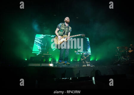 Die irische Popband die Script führt ein Live Konzert bei den Danish Music festival Jelling Festival 2015. Hier Gitarrist Mark Sheehan gesehen wird live auf der Bühne. Dänemark, 23.05 2015. Mit Ausnahme von Dänemark. Stockfoto