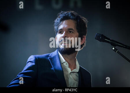 Der norwegische Sänger, Songwriter und Musiker Thomas Dybdahl führt ein Live Konzert bei VEGA in Kopenhagen. Dänemark, 15/12 2016. Mit Ausnahme von Dänemark. Stockfoto