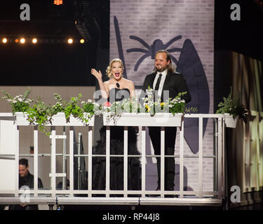 Die amerikanische Schauspielerin Tori Spelling auf der Bühne während der dänischen Award Show Zulu Awards 2016 in Kopenhagen gesehen. Dänemark, 07.04.2016. Mit Ausnahme von Dänemark. Stockfoto