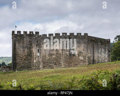 Moeche Schloss, in der Ortschaft San Xurxo de Moeche, Galizien, Spanien Stockfoto