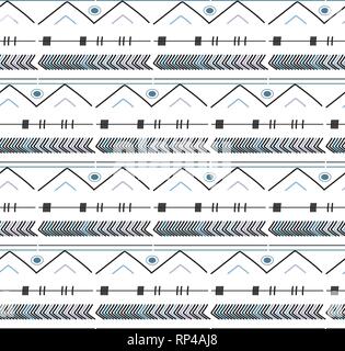 Nahtlose Muster in Boho style Ethnische und tribale Motive. Stock Vektor