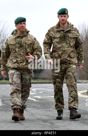 Der Herzog von Sussex bei einem Besuch in 42 Commando Royal Marines an ihrer Basis in Bickleigh. Stockfoto