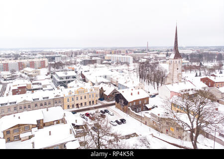 Luftbild der alten Stadt Rakvere in Lanne Viru Grafschaft von Estland Stockfoto