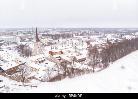 Luftbild der alten Stadt Rakvere in Lanne Viru Grafschaft von Estland Stockfoto