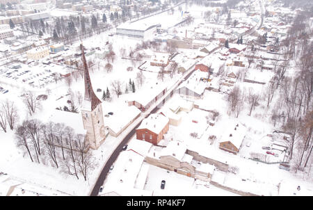 Luftbild der alten Stadt Rakvere in Lanne Viru Grafschaft von Estland Stockfoto