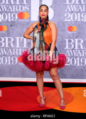 Jorja Smith die Teilnahme an der Brit Awards 2019 in der O2 Arena in London. Stockfoto