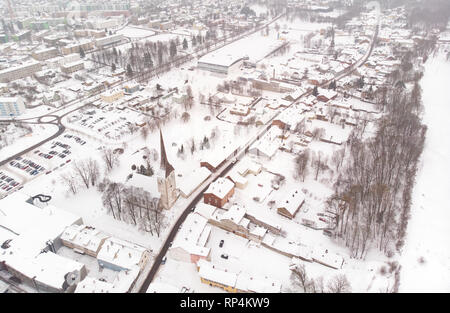 Luftbild der alten Stadt Rakvere in Lanne Viru Grafschaft von Estland Stockfoto