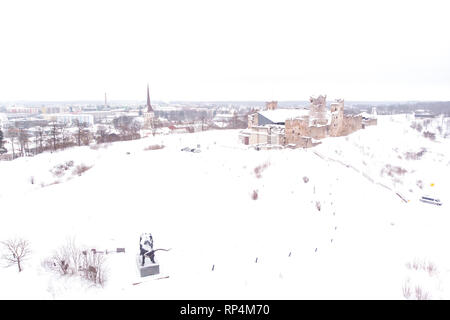 Luftbild der alten Stadt Rakvere in Lanne Viru Grafschaft von Estland Stockfoto