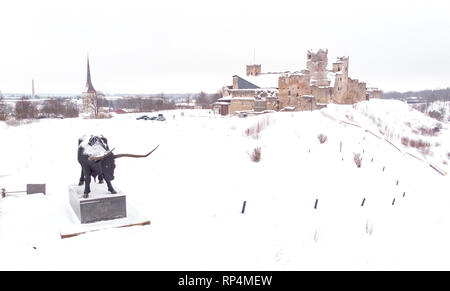 Luftbild der alten Stadt Rakvere in Lanne Viru Grafschaft von Estland Stockfoto