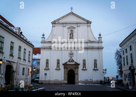 Die Kirche St. Katharina, ein Jesuit barocke Kirche, Obere Stadt, Zagreb, Kroatien. Stockfoto