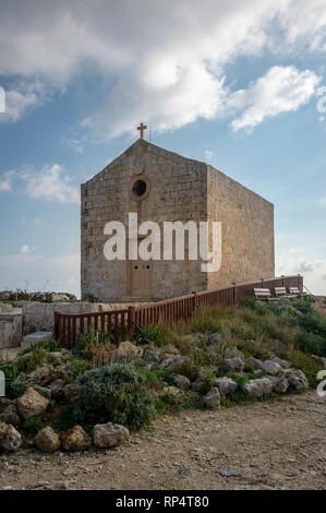 Madalena Kapelle am Dingli Cliffs, Malta. Stockfoto