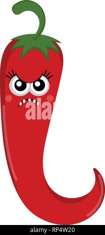 Wütend chili Cartoon Stock Vektor