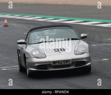 Chris Hudson, Porsche Boxster, VSCC, Pomeroy Trophäe, Silverstone, 16. Februar 2019, Autos, Wettbewerb, Februar, Spaß, historische Autos, kultige, Motor s Stockfoto