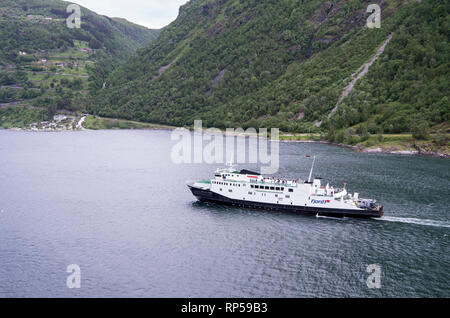 VEOY des Fjord 1. Fjord 1 Wie ist die größte Fähre Unternehmen in Norwegen und ist an der Merkur Markt an der Osloer Börse gelistet. Stockfoto