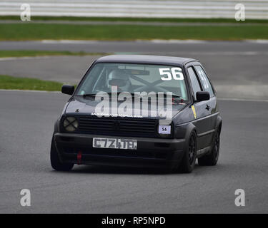 Nick Leston, Volkswagen Golf GTi Mk2, VSCC, Pomeroy Trophäe, Silverstone, 16. Februar 2019, Autos, Wettbewerb, Februar, Spaß, historische Autos, ikonische, Stockfoto