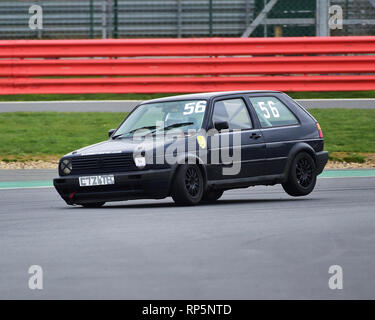 Nick Leston, Volkswagen Golf GTi Mk2, VSCC, Pomeroy Trophäe, Silverstone, 16. Februar 2019, Autos, Wettbewerb, Februar, Spaß, historische Autos, ikonische, Stockfoto