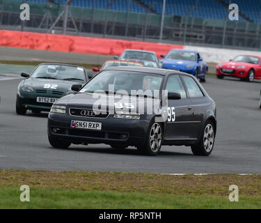 Alistair Littlewood, Audi S3, VSCC, Pomeroy Trophäe, Silverstone, 16. Februar 2019, Autos, Wettbewerb, Februar, Spaß, historische Autos, kultige, Motor sp Stockfoto