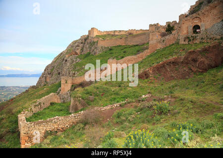 Acrocorinth, Korinth in Griechenland. Stockfoto